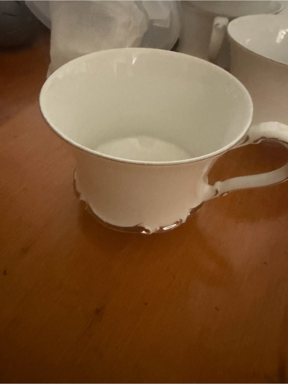 China Harmony house Classic White Porcelain Teacup with Silver Accent